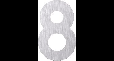 huisnummer 8 NIRO schroeven M5 H12cm inox mat