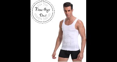 New Age Devi - Corrigerend Hemd - Mannen - Wit - XL - Ondersteuning - Body Buik - Shapewear Shirt - Correctie Hemd - Buik weg - Buik verbergen - Strak lichaam
