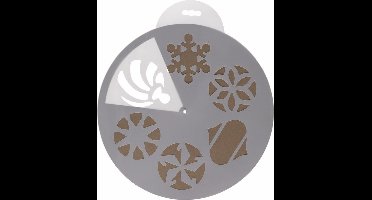 Kerst raamsjablonen/raamdecoratie 6 stuks 30 cm - Raamdecoratie Kerst - Sneeuwspray sjabloon