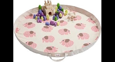 3 Sprouts - Play Mat Bag - Pink Elephant