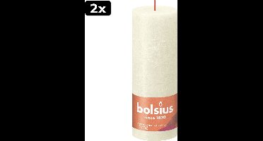 2x Bolsius Rustiek stompkaars 190/68 - Soft Pearl