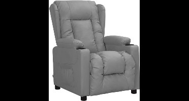 vidaXL - Fauteuil - verstelbaar - kunstleer - grijs