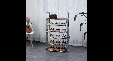 Herzberg Home & Living Herzberg 6-Lagig Opslag Schoenenrek - 47X100Cm Zwart