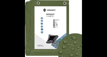 Springos Afdekzeil | Dekzeil | Zeildoek | Waterdicht | PVC | 5 x 8 m | 120 g/m2 | Groen