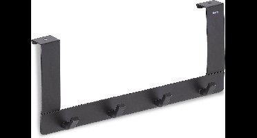 Kledinghaak voor Deur, 4 Haken, Zwart - Kela | Colgar