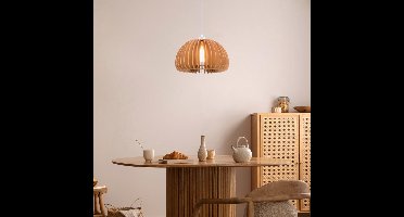 Ronde houten hanglamp Ikoma
