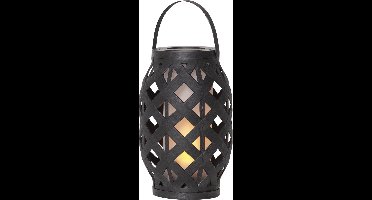 Star Trading Flame LED lantaarn - zwart - groot (H 23 cm)