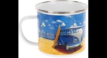 VW T1 Bus Emaille Mok 500ml - Beach Life