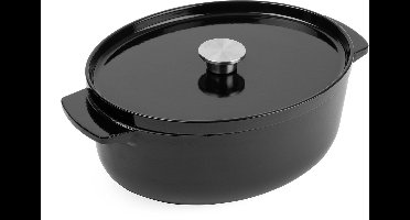 KitchenAid braadpan 30cm - geëmailleerd gietijzer - onyx zwart - ovaal