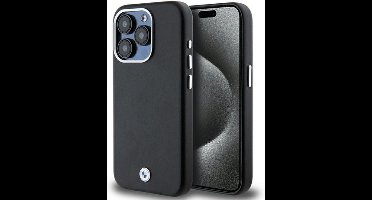 BMW Signature Wrapped Metal Back Case (MagSafe Compatible) - Geschikt voor Apple iPhone 15 Pro (6.1") - Zwart