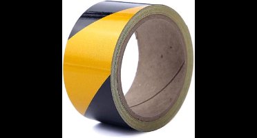 Perel Reflecterende tape 5 cm x 10 m, voor hoge zichtbaarheid, zwart/geel