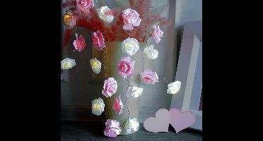 MikaMax Romantic Rose Lights - Realistische Schuimrozen - 20 LED-lampjes - Romantische Verlichting - Valentijnsdag - Romantische Versiering