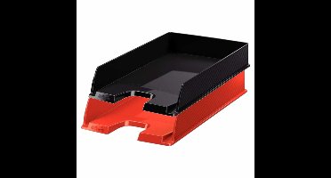 Esselte brievenbakjes set van 6x zwart en 2x rood in A4 formaat - Kantoorartikelen