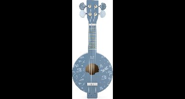 Label Label - Houten Banjo - Blauw - Muzikaal Speelgoed voor Kinderen - 4 Snaren en Verstelbare Stemsleutels - Geschikt voor Kindjes vanaf 3 Jaar