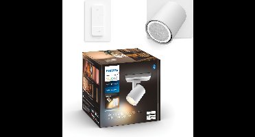 Philips Hue Runner opbouwspot - warm tot koelwit licht - 1-spot - wit - 1 dimmer switch