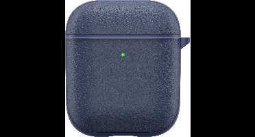 Genuine Leather Hoesje - Geschikt voor Airpods 1 en AirPods 2 - Blauw