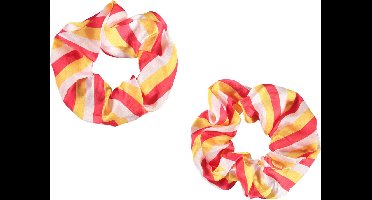 Apollo - Feest schrunchie - 2 stuks - rood-wit-geel - Oeteldonk - Oeteldonk armband - Carnaval accessoires - Carnaval - Feestkleding