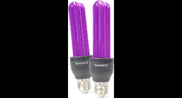 Blacklight verlichting - BeamZ BUV27 - Set van 2 blacklight lampen met E27 fitting - 25W