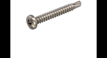 Zelfborende Plaatschroeven - Phillips 2 Cilinderkop - 3,5 x 19mm - Voldraad - RVS (200 stuks)