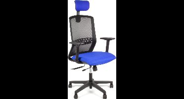 Linea Tekna 01/PT - Bureaustoel - Ergonomisch EN1335 - Met hoofdsteun - Multi verstelbaar- Zwart/Blauw