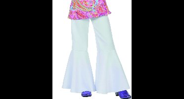 Carnavalskleding Hippie broek bi-stretch wit kind Maat 152