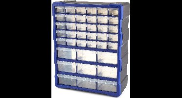 HBM 39-laden ladenkast, assortimentskast, opbergsysteem kunststof blauw 38 x 16 x 47 cm