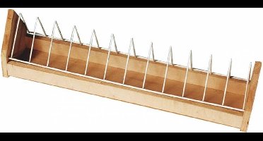 Natural - Voerbak - Duif - Eetbak In Hout Met Kantelrooster 14x120x17cm - 1st