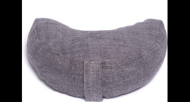 Meditatiekussen halve maan luxe hennep grijs – Yogi & Yogini