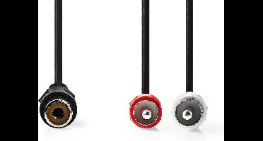 Nedis Stereo-Audiokabel - 2x RCA Male - RCA Female - Vernikkeld - 0.20 m - Rond - Blister