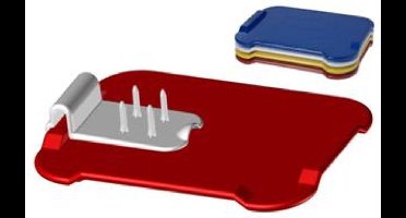 Boterhamplankje Ornamin : Geel klein , inclusief clip met pinnetjes