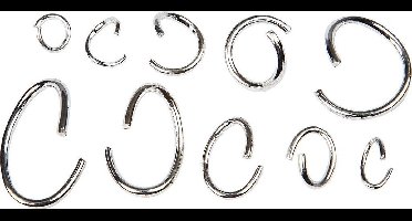 Assortiment ovale en ronde springringen, verzilverd, 800 div/ 1 doos