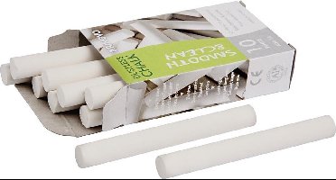 Schoolbordkrijt, L: 8 cm, d 10 mm, wit, 10 stuk/ 1 doos
