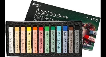 Gallery Soft Pastel Set, L: 6,5 cm, dikte 10 mm, diverse kleuren, 12 stuk