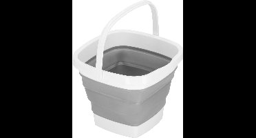 Springos Emmer - Opvouwbare Emmer - 10L - Grijs/Wit