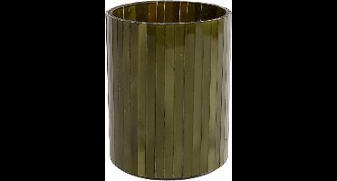 Sfeerlicht verticaal glas cilinder L dia10,5x13cm d.groen