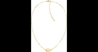 Calvin Klein CJ35000601 Dames Ketting - Collier - Sieraad - Ketting met hanger - Fantasie - Staal - Goudkleurig - Bolletjes - 9 mm breed - 46 cm lang