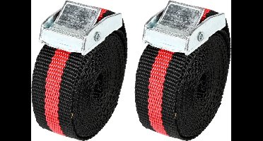 Benson Spanbanden - Sjorband - Zwart - 2 delig - 2.5 meter - Bindriemen