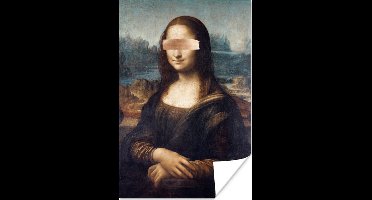 Mona Lisa van oude meester Leonardo da Vinci met bronzen penseelstreek 20x30 cm - klein - Foto print op Poster (wanddecoratie woonkamer / slaapkamer)