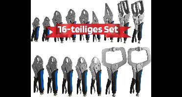 SW-Stahl 41560L griptangset 16-delig I universele, las-, Langbeck-, puntlasgrijptang I griptangset van chroom-vanadiumstaal I griptangset mat verchroomd