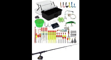 XQMax Vishengel Set - 235-delige Viskoffer met Telescopische Hengel - Visspullen - Kunstaas - Hengelsport - Uitschuifbare Werphengel - Voor Jong & Oud