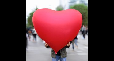 MikaMax XXL Heart Foil Balloon - 140CM - Hartvormige Folieballon - Valentijn Decoratie - Helium Ballon - Grote Ballon