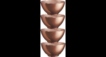 Luminarc Kommetjes/soepkommen/schaaltjes voor dessert/ontbijt - 4x - Glas - D13 x 6 cm - koper