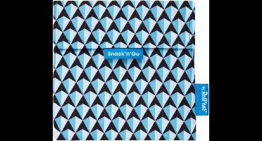 Roll'Eat Snack'n'Go Herbruikbaar Boterhamzakje - Tiles Blue