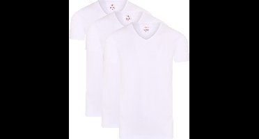 Mario Russo T-shirts - T-shirts Heren - Onder Shirts - Katoen - 3-pack - V-Hals - 3XL - Wit