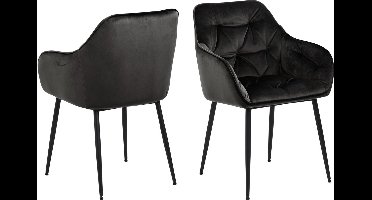 Bendt Eetkamerstoel 'Loren' Velvet, kleur Grey/Brown