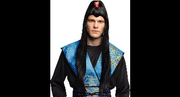 Boland - Pruik Samurai Zwart - Steil - Lang - Mannen - Ninja - Ninja