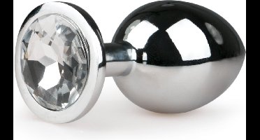 Metalen Buttplug met Zilveren Diamant - M
