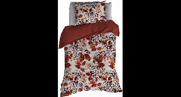 De Witte Lietaer Dekbedovertrek Katoen Flanel Mimulus - Eenpersoons - 140 x 200/220 cm - Rood