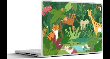 Laptop sticker - 13.3 inch - Jungle - Dieren - Natuur - 31x22,5cm - Laptopstickers - Laptop skin - Cover