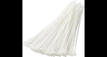 ProPlus Kabelbinders - 200 x 2,5 mm - Wit - 100 stuks - Hoge treksterkte - Breed temperatuurbereik